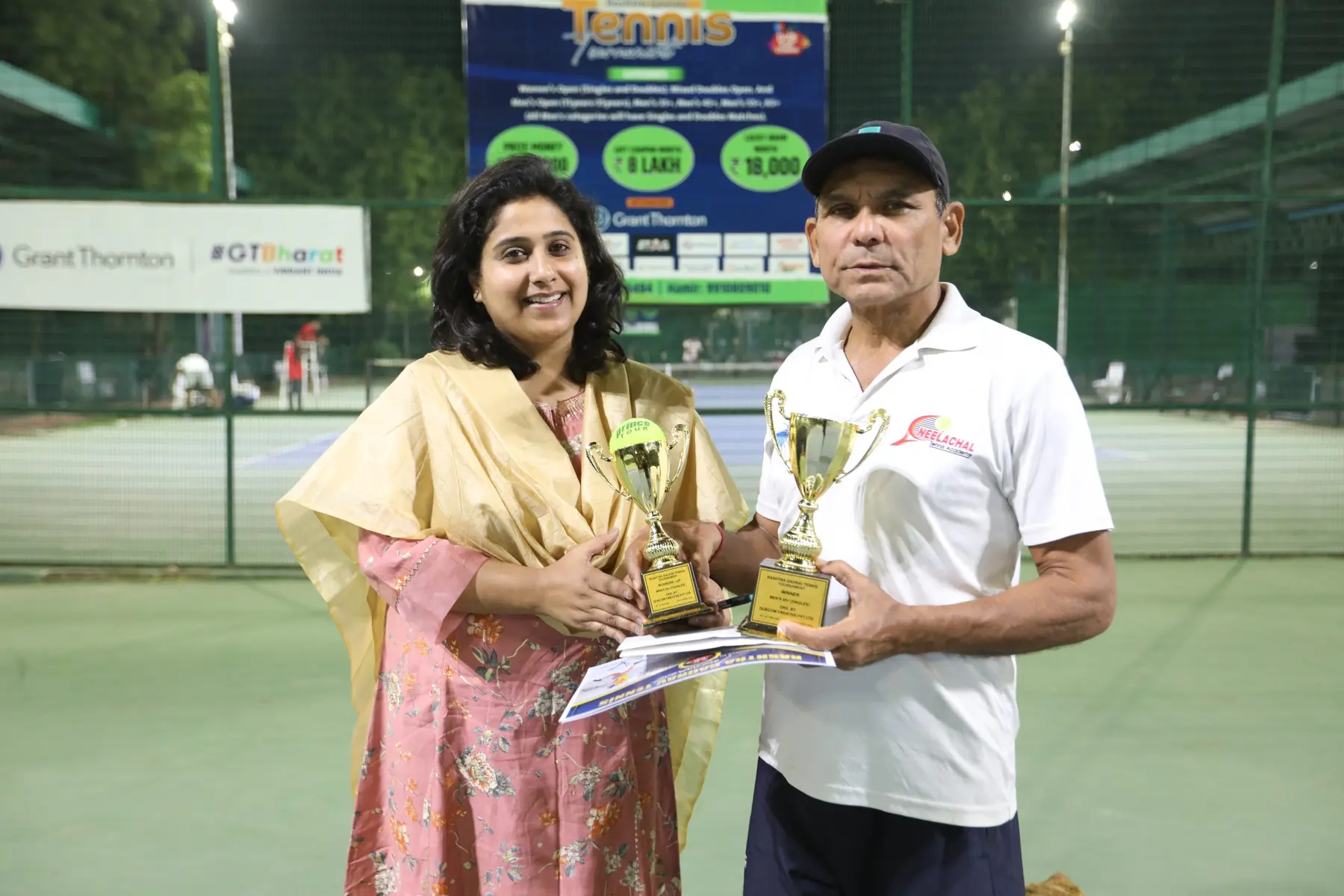 A trophy presentation at RGT